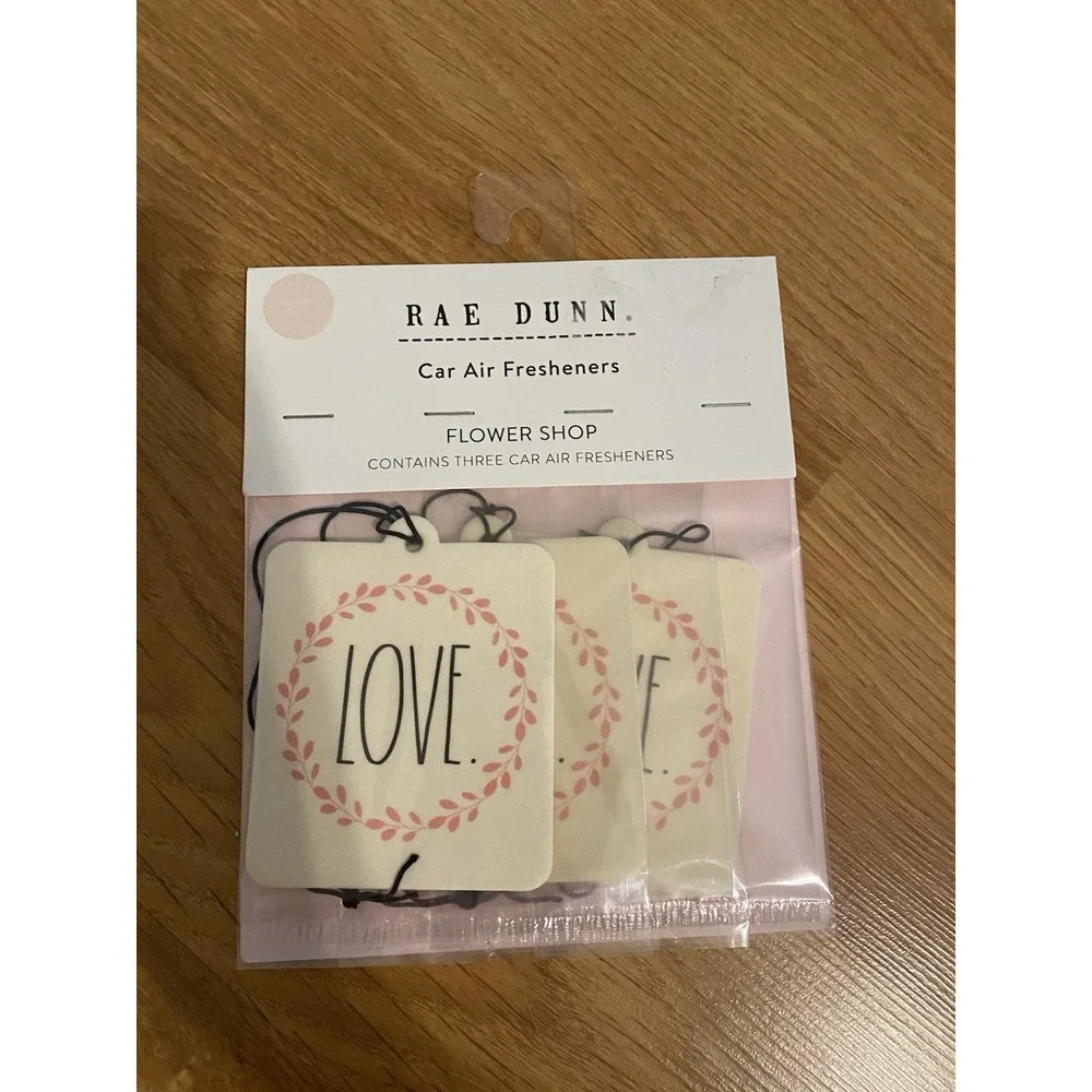 NEW Rae Dunn Car Air Freshener –‎ Set of 3 Flower Shop  / Pink